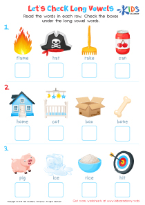 Normal Difficulty First Grade Long and Short Vowel Worksheets image