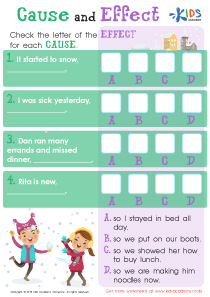 Cause and Effect Worksheet