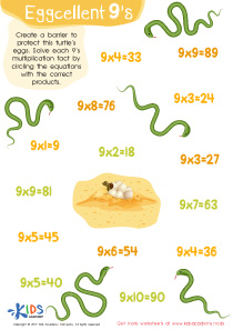 Eggcellent 9’s Worksheet