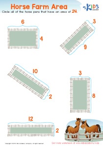 Horse Farm Area Worksheet