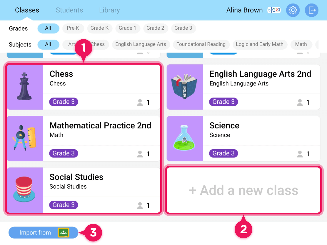 Educational interface.