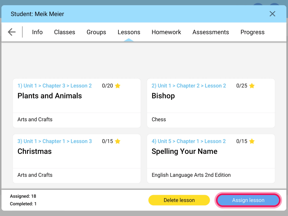 Educational interface.