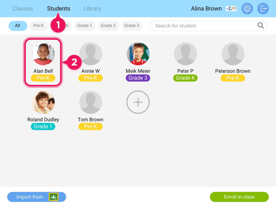 Classroom interface