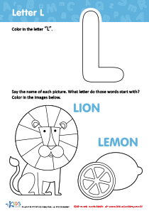 Letter L Coloring Sheet