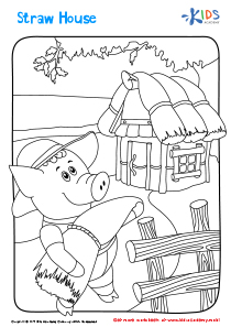 Easy Kindergarten Three Little Pigs Coloring Pages image