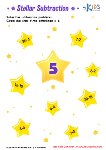 Stellar Subtraction Worksheet