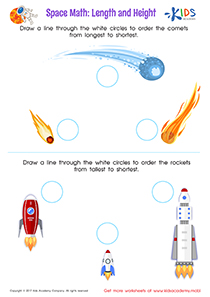 Space Math Worksheet