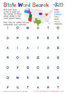 State Word Search Worksheet