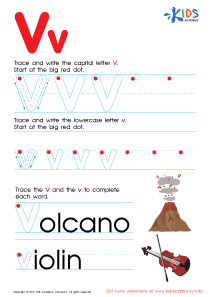 Extra Challenge Third Grade Letter V Worksheets image