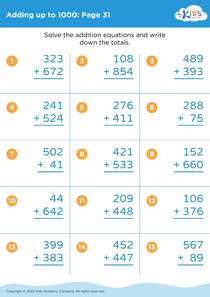 Adding up to 1000: Page 31