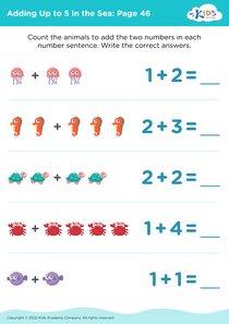 Adding Up to 5 in the Sea: Page 46