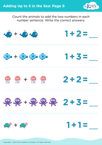 Preschool Adding in the Sea image
