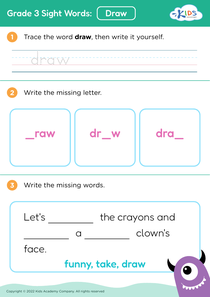 Grade 3 Sight Words: Draw