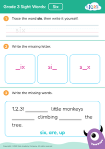 Grade 3 Sight Words: Six