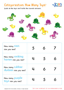 Classifying Toys by Type and Color Sorting Worksheet
