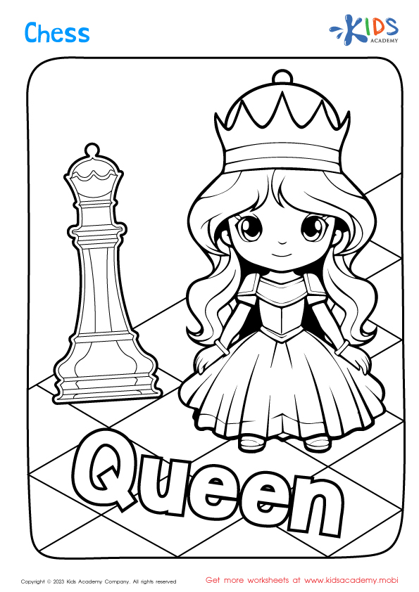 Easy International Chess Day Coloring Pages for Preschool image