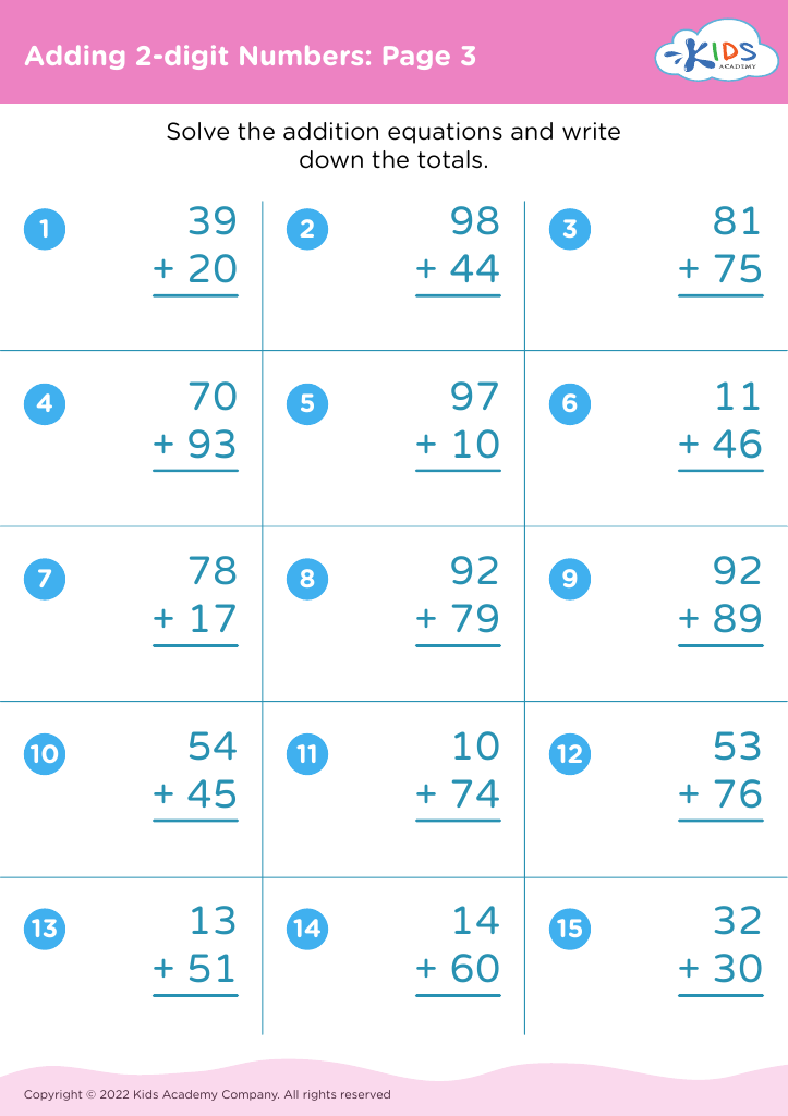 Adding 2-digit Numbers: Page 3