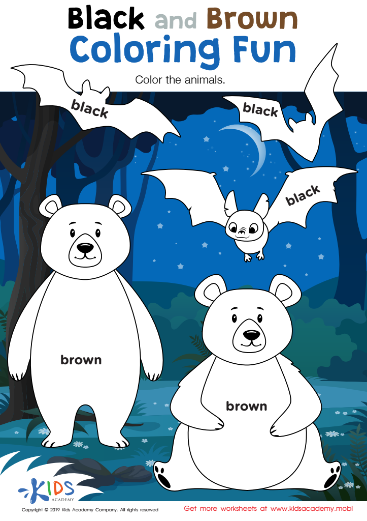 Black and Brown Coloring Fun Worksheet