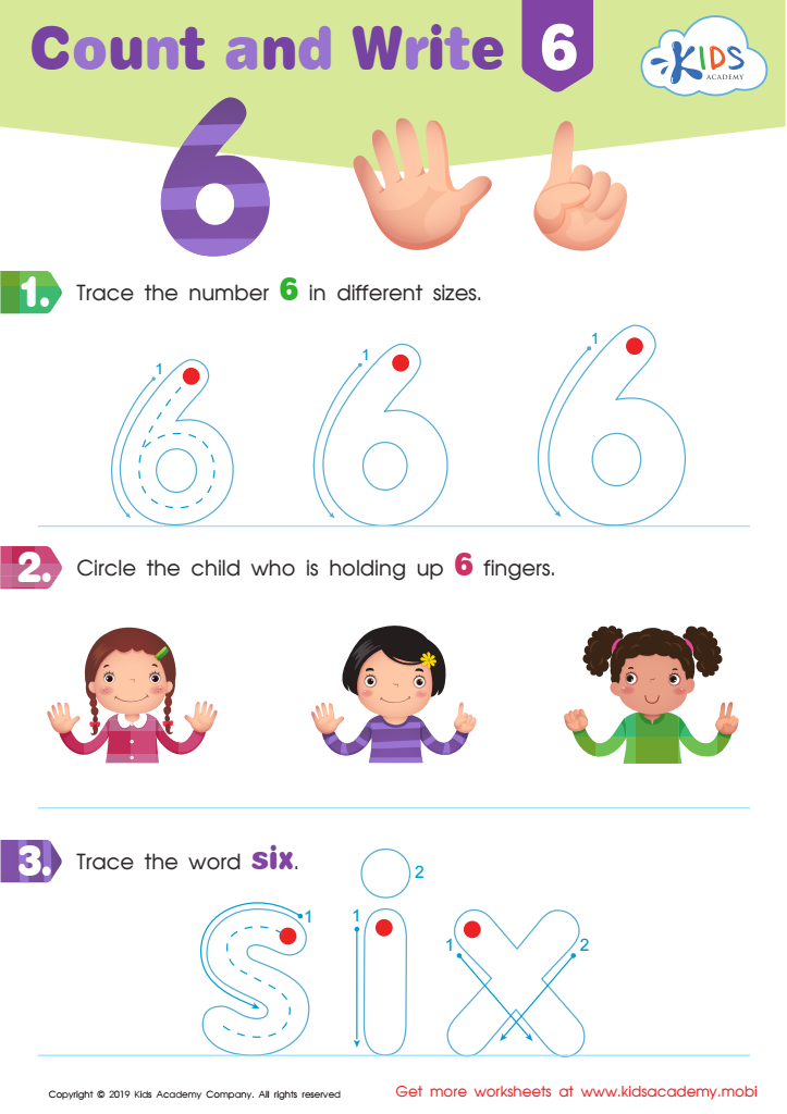 Count and Write 6 Worksheet