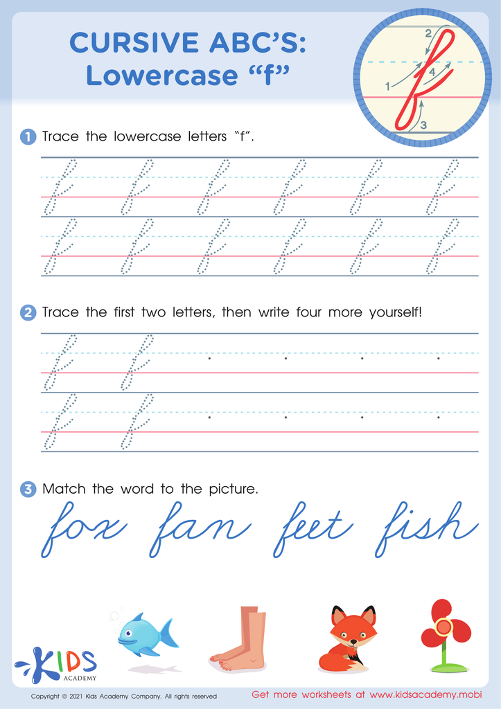 Cursive ABCs: Lowercase f