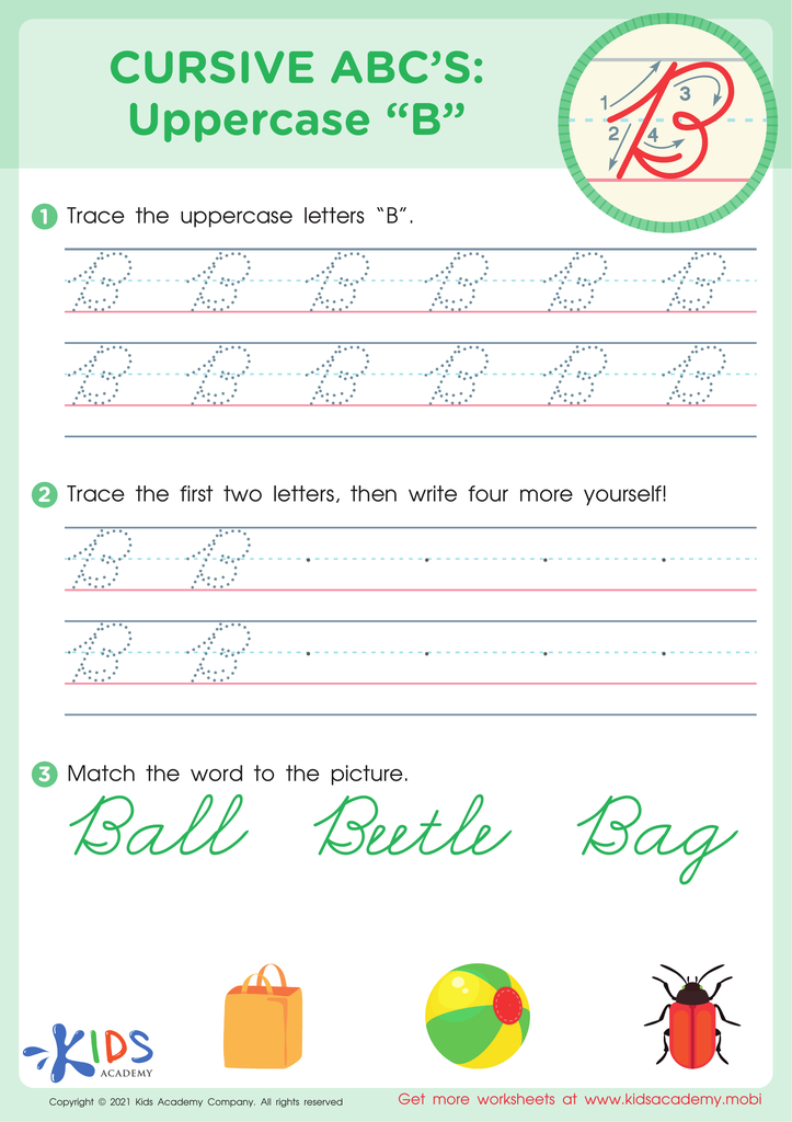 Cursive ABCs: Uppercase B
