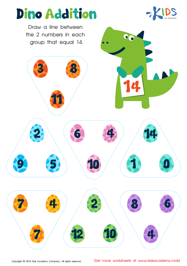 Dino Addition Worksheet