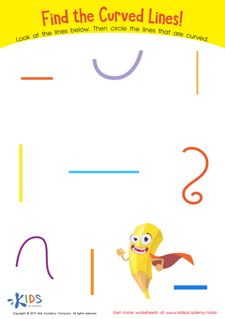 Find the Curved Lines! Worksheet