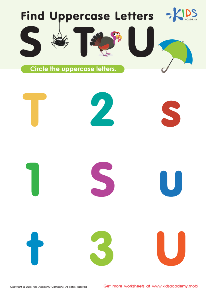 Find Uppercase Letters Worksheet