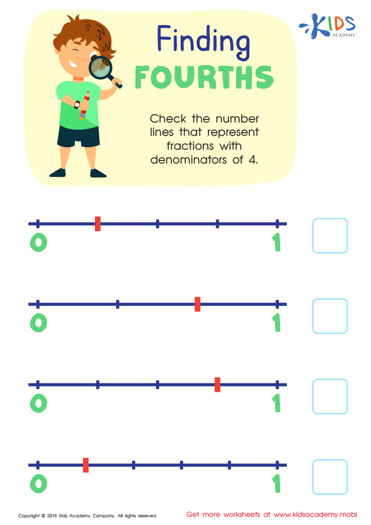 Finding Fourths Worksheet