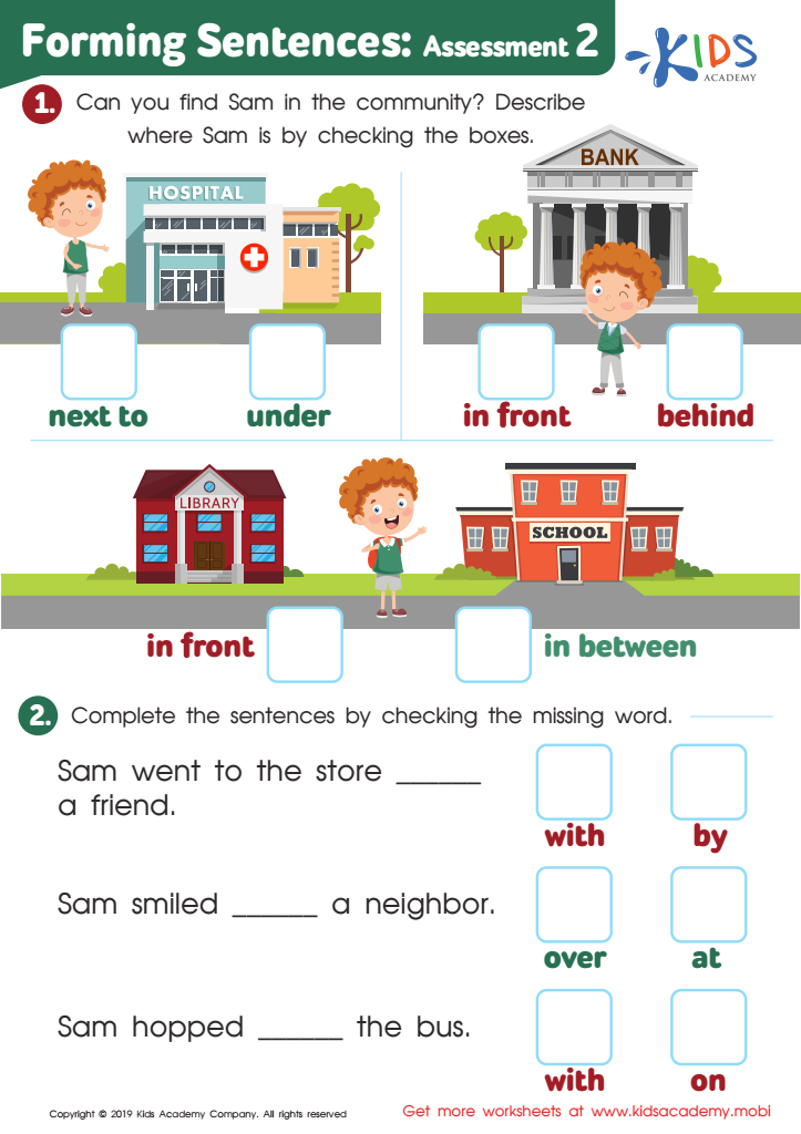 Forming Sentences: Assessment 2 Worksheet