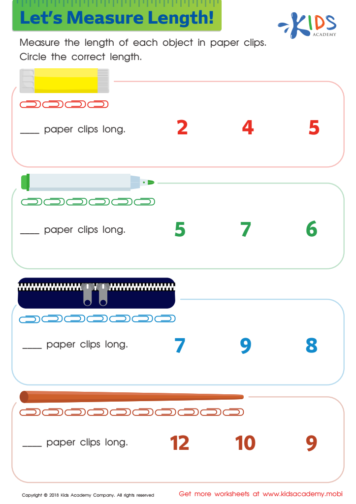Lets Measure Length Worksheet