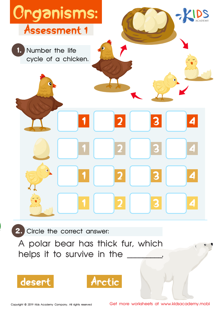 Organisms: Assessment 1 Worksheet