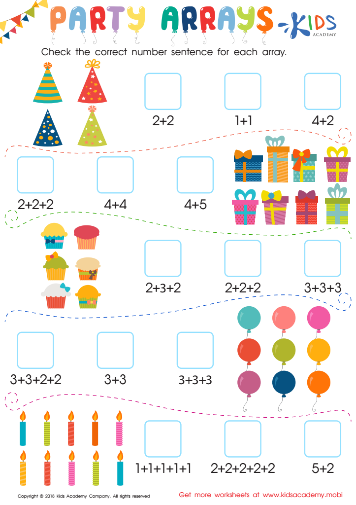 Party Arrays Worksheet