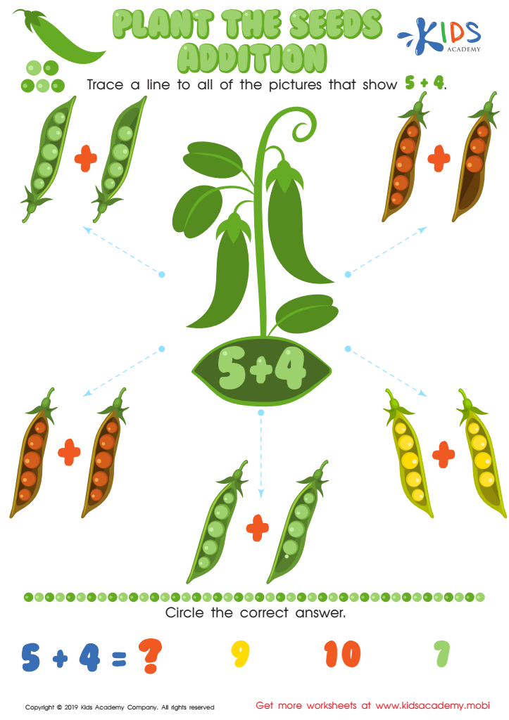 Plant the Seeds Addition Worksheet