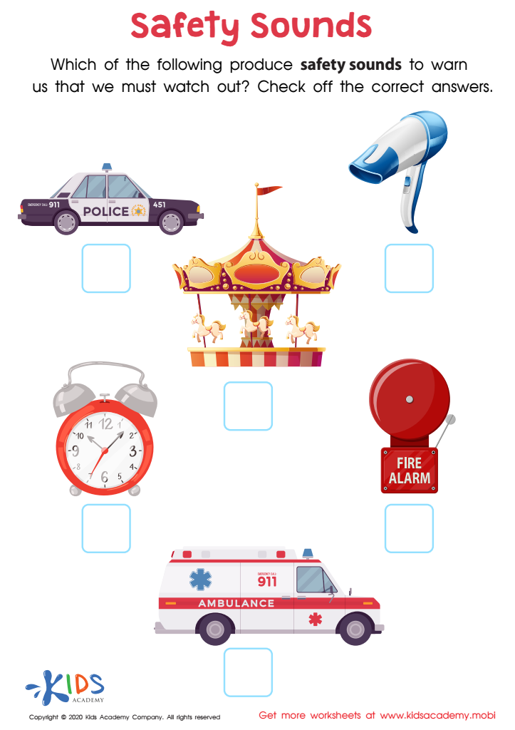 Safety Sounds Worksheet