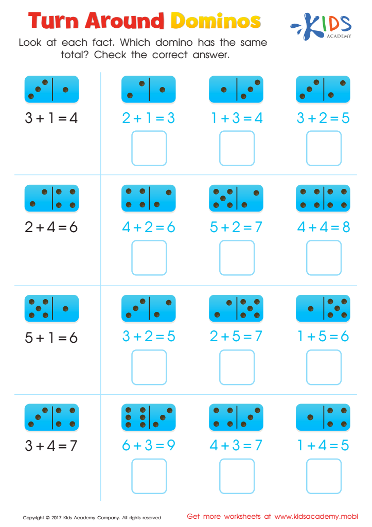 Turn Around Dominos Worksheet